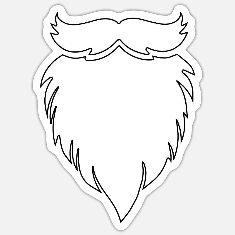 Weihnachtsbart Sticker Größe S (10 x 10 cm)