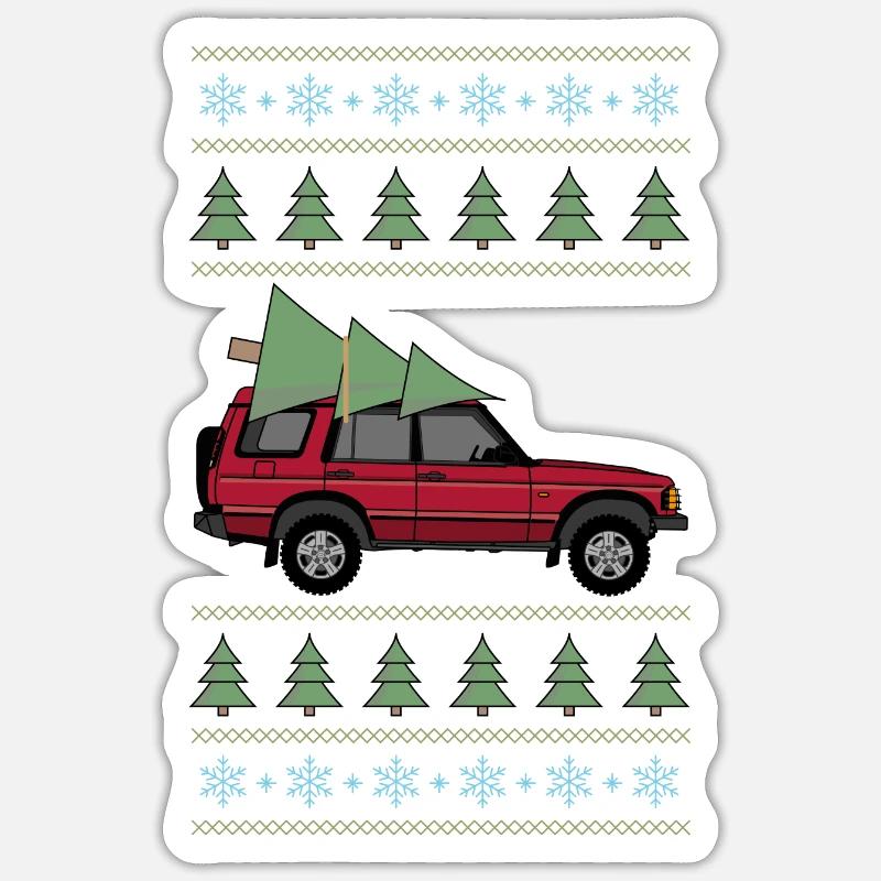 Découverte 2 Noël Rouge - Sticker taille S (10 x 10 cm) - blanc mat