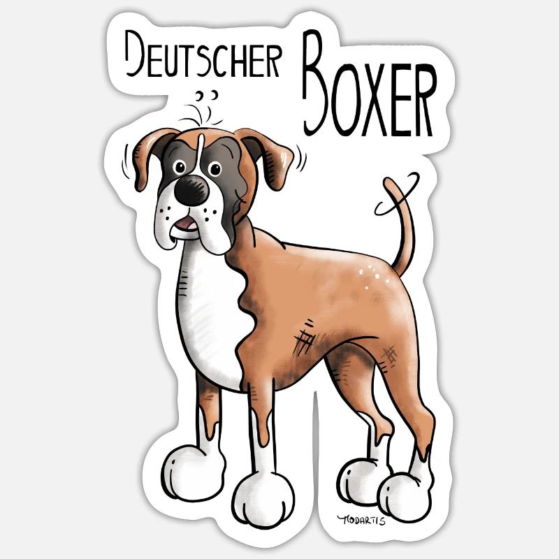 Deutscher Boxer Sticker Größe S (10 x 10 cm)
