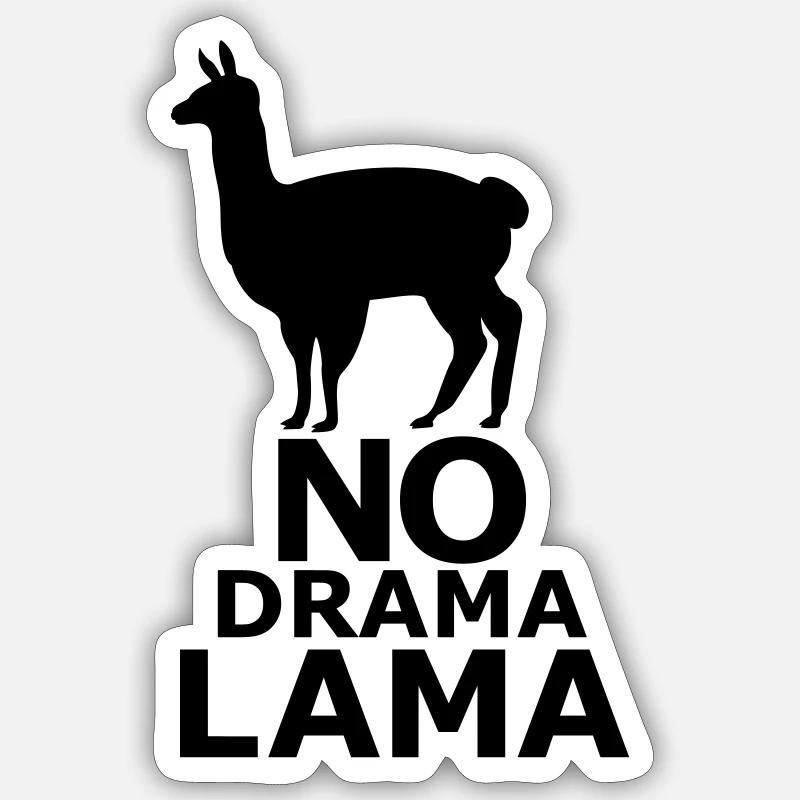 lama - Sticker taille S (10 x 10 cm) - blanc mat