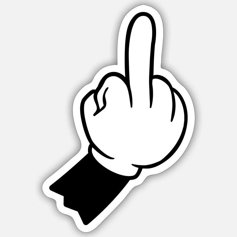 Handzeichen mittelfinger hand Sticker Größe S (10 x 10 cm)