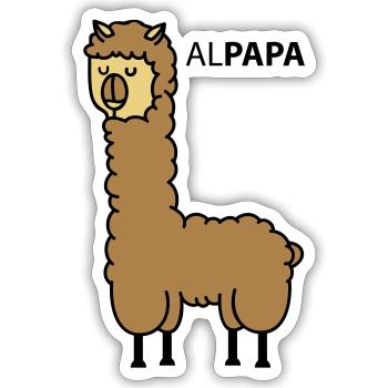 Alpaga comme papa - Sticker taille S (10 x 10 cm) - blanc mat - Devant