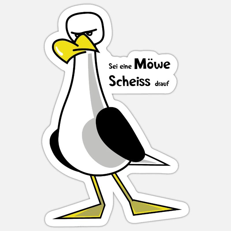 Sei eine Möwe ... Sticker Größe S (10 x 10 cm)