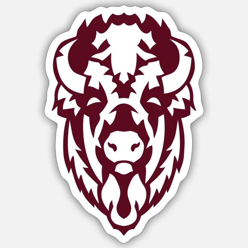 Bison bärtier - Sticker Größe S (10 x 10 cm) - Mattweiß