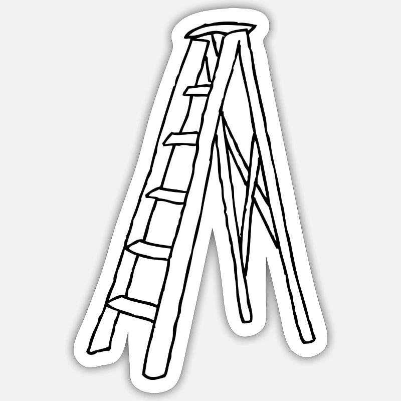 leiter - Sticker Größe S (10 x 10 cm) - Mattweiß