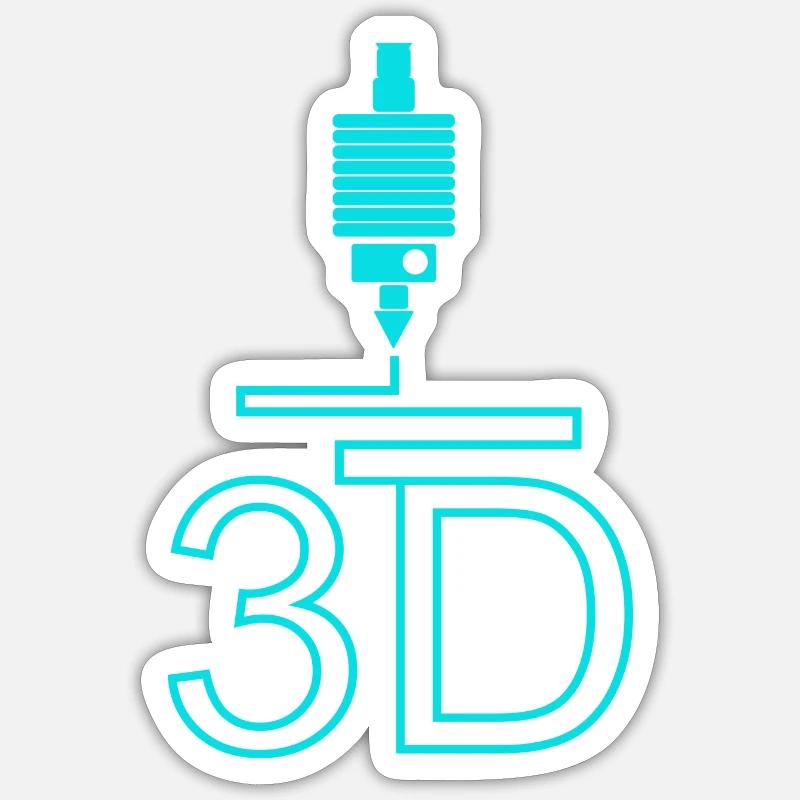 3d Druck - 3d Printer Printing Geschenk - Sticker Größe S (10 x 10 cm) - Mattweiß