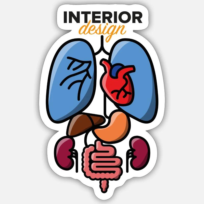 Interior Design - Sticker size S (10 x 10 cm) - white matte