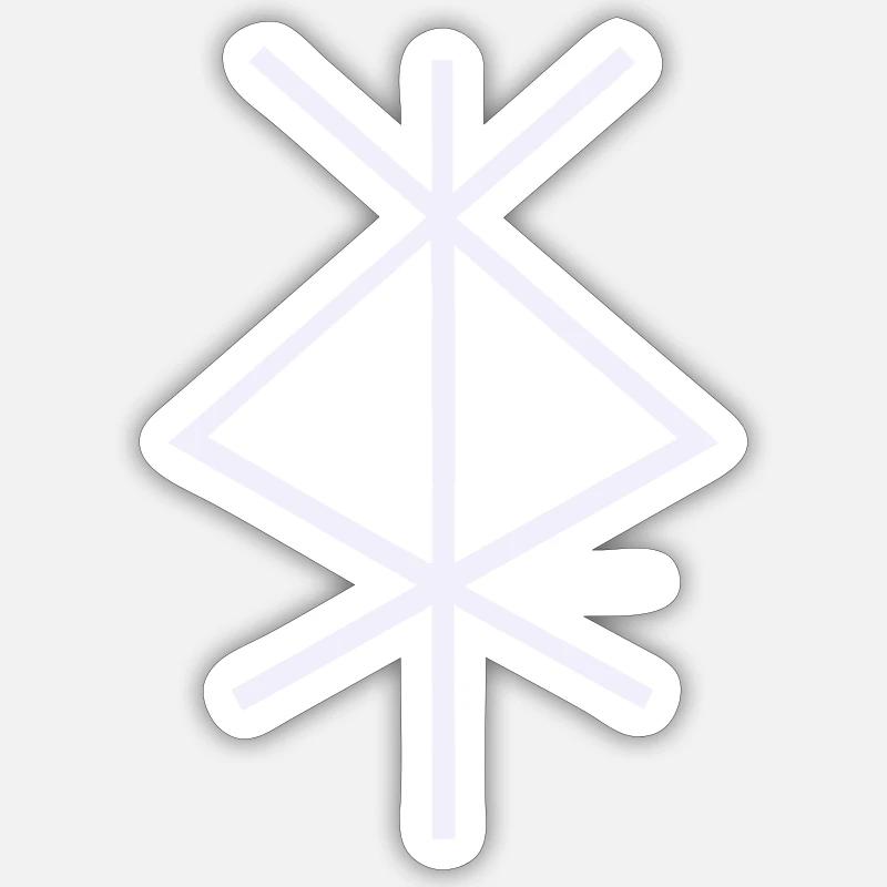 Protection Runes Isa Inguz Algiz - Sticker taille S (10 x 10 cm) - blanc mat