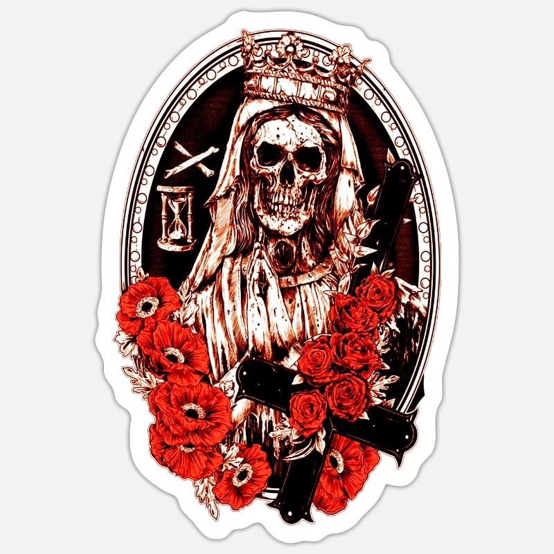 Mort - Sticker taille S (10 x 10 cm) - blanc mat