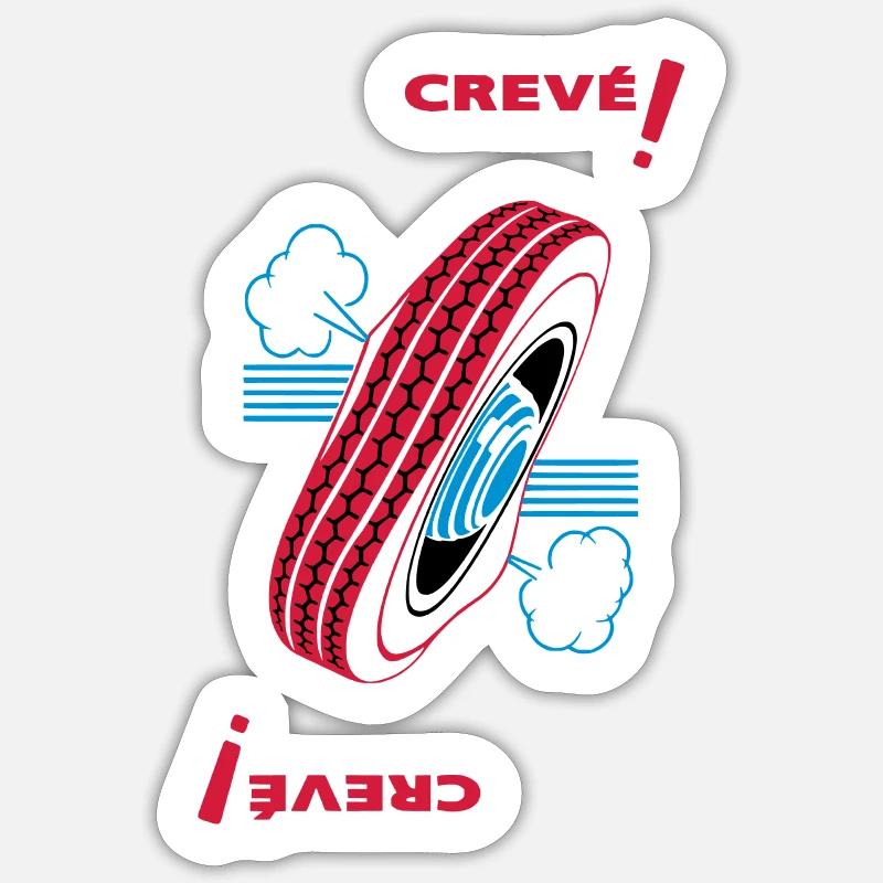 Crevé ! - Sticker taille S (10 x 10 cm) - blanc mat