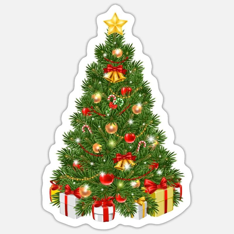 Christmas tree - Sticker size S (10 x 10 cm) - white matte