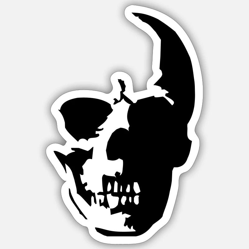 Skull Shadow - Sticker size S (10 x 10 cm) - white matte
