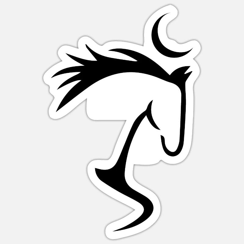 Cheval cheval - Sticker taille S (10 x 10 cm) - blanc mat