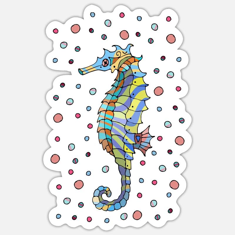 Seepferdchen - Sticker Größe S (10 x 10 cm) - Mattweiß