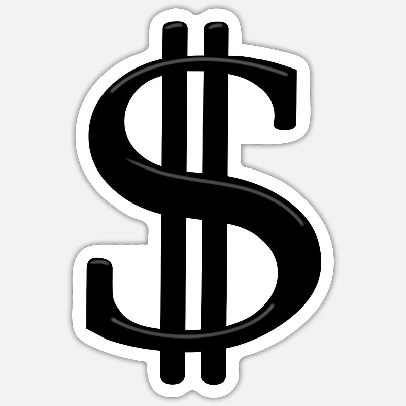 dollar - Sticker size S (10 x 10 cm) - white matte