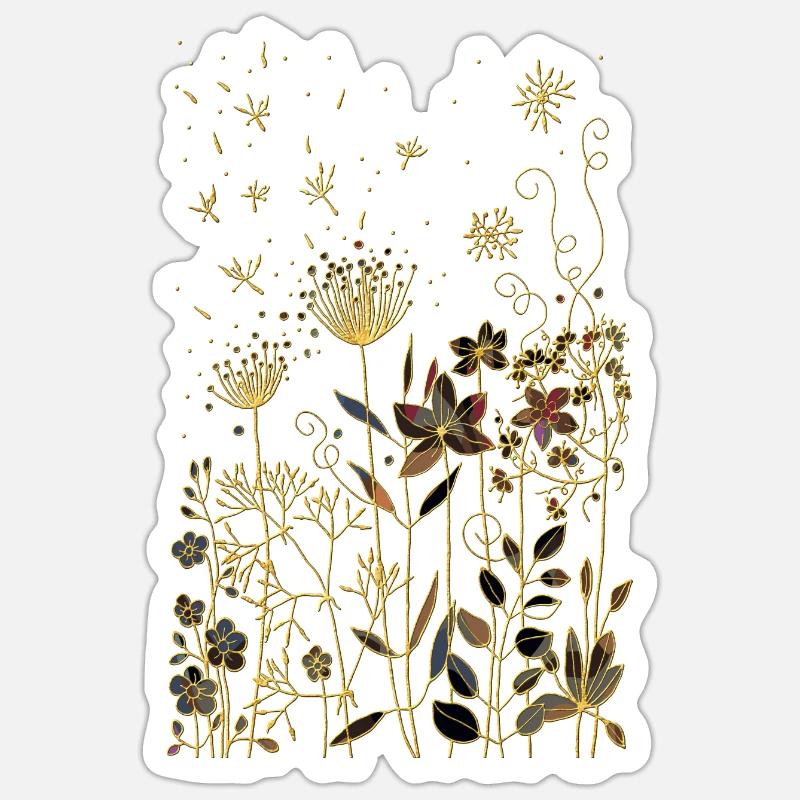 Fleurs - Sticker taille S (10 x 10 cm) - blanc mat