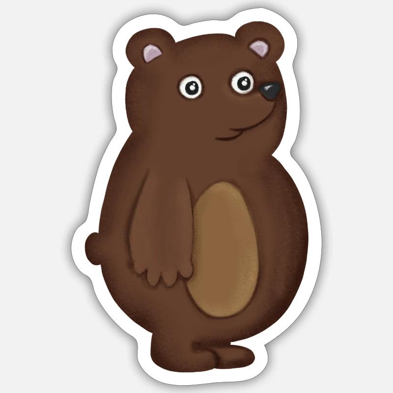 Ours - Sticker taille S (10 x 10 cm) - blanc mat