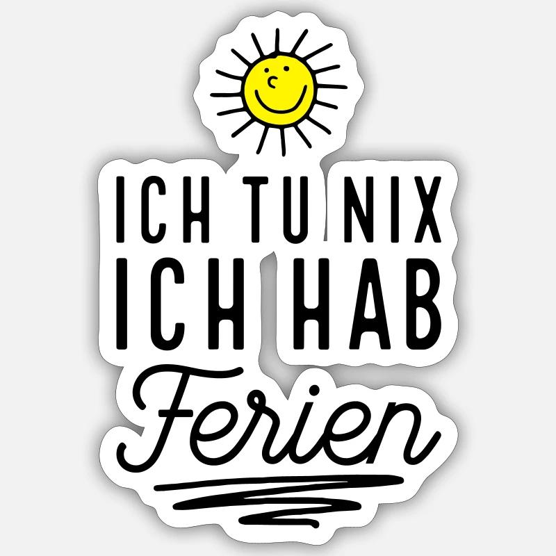 Endlich Ferien - Sticker Größe S (10 x 10 cm) - Mattweiß