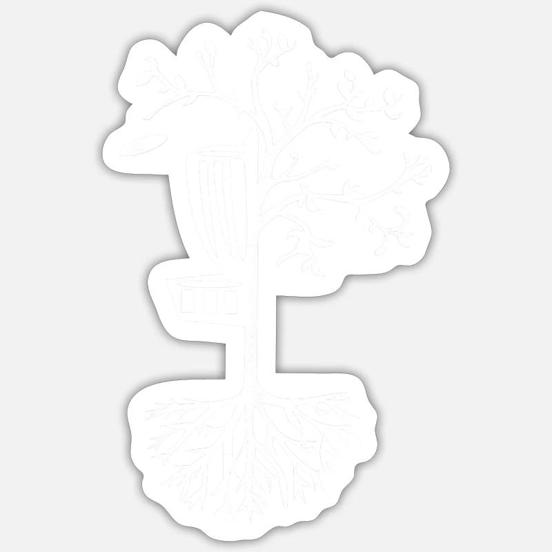 Disc Golf Tree Frisbee Game Player - Sticker size S (10 x 10 cm) - white matte