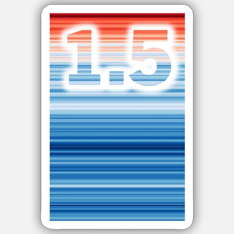 1.5 Warming Stripes - Sticker taille S (10 x 10 cm) - blanc mat
