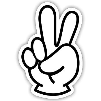 peace hand - Sticker Größe S (10 x 10 cm) - Mattweiß - Vorne