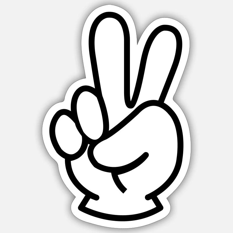 peace hand Sticker taille S (10 x 10 cm)