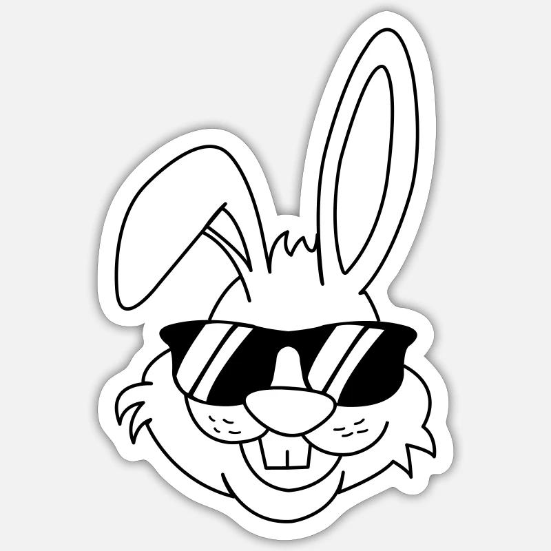 hase - Sticker taille S (10 x 10 cm) - blanc mat