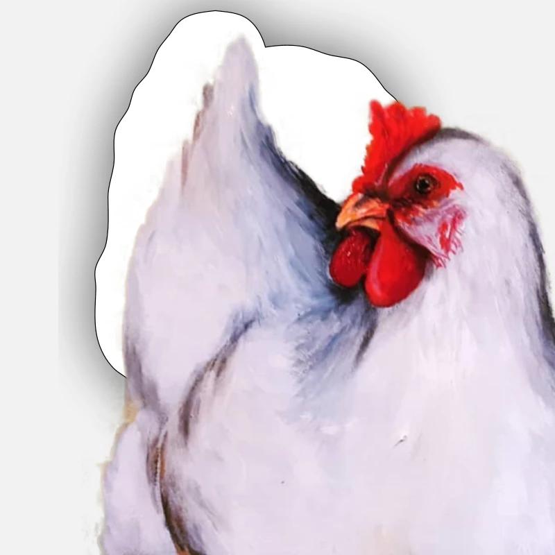 Poule blanche - Sticker taille S (10 x 10 cm) - blanc mat