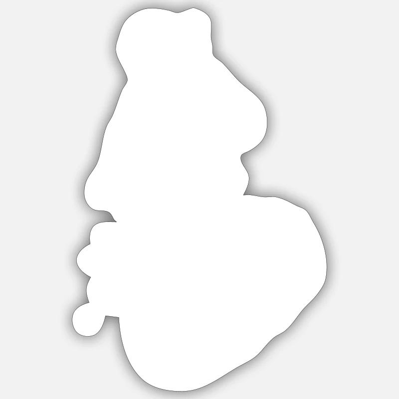 Surf sur surf surf - Sticker taille S (10 x 10 cm) - blanc mat