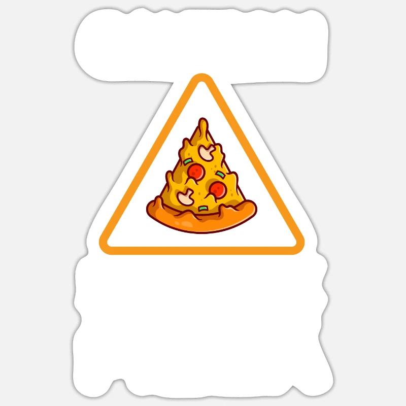 Pizza - Sticker taille S (10 x 10 cm) - blanc mat