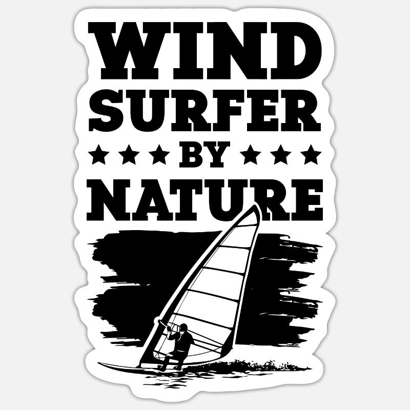 windsurfer windsurfing cooler spruch - Sticker Größe S (10 x 10 cm) - Mattweiß