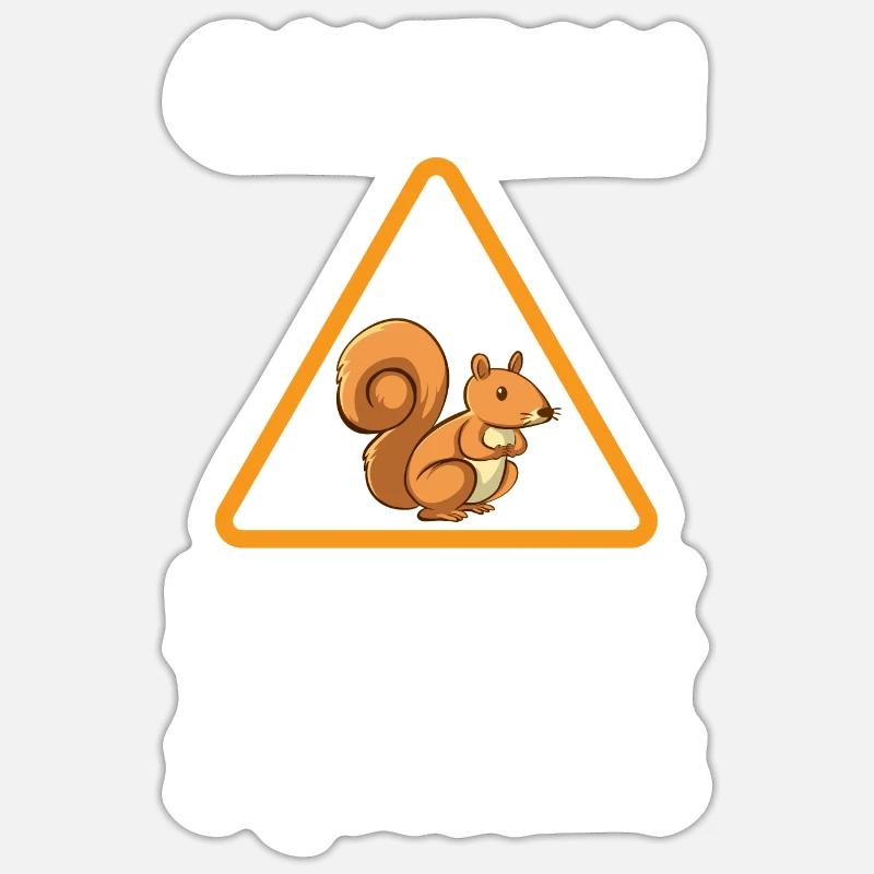 Eichhörnchen - Sticker Größe S (10 x 10 cm) - Mattweiß