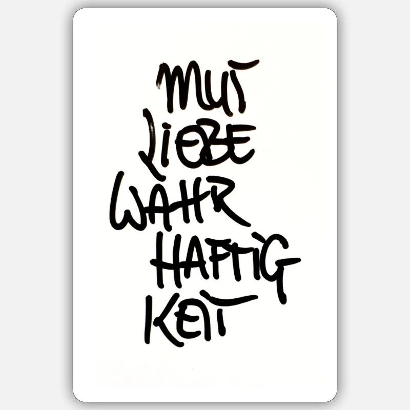 COURAGE, AMOUR, VÉRACITÉ - Sticker taille S (10 x 10 cm) - blanc mat