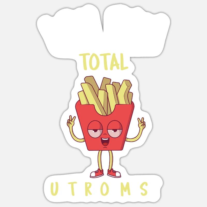 Ich bin total unterpommest - Sticker Größe S (10 x 10 cm) - Mattweiß