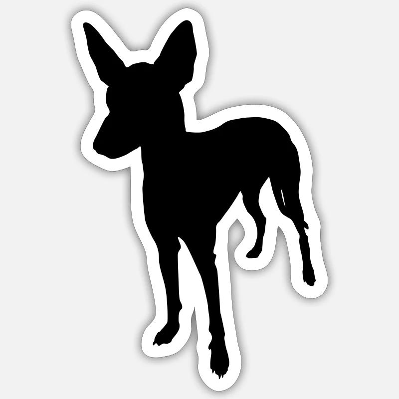 ibizan hound standing straight - Sticker taille S (10 x 10 cm) - blanc mat