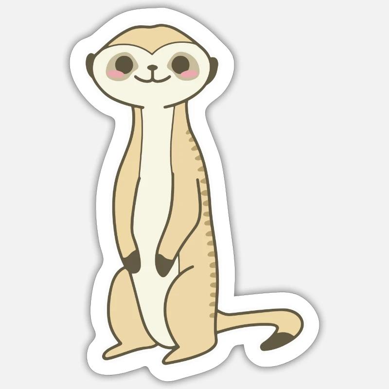 Suricates - Sticker taille S (10 x 10 cm) - blanc mat
