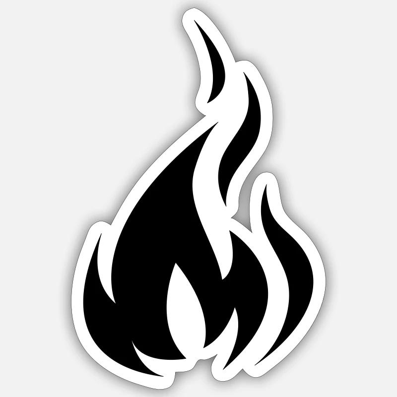 Flame Black - Sticker size S (10 x 10 cm) - white matte