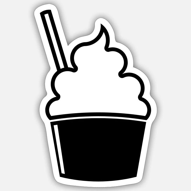 Gobelets à glace - Sticker taille S (10 x 10 cm) - blanc mat