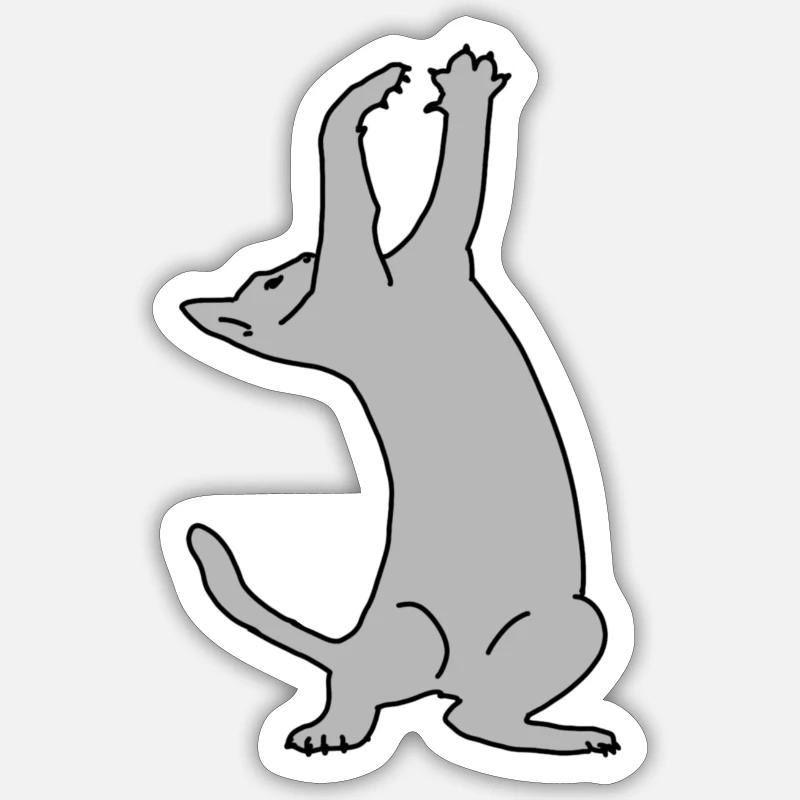 Cat grabs string Sticker size S (10 x 10 cm)