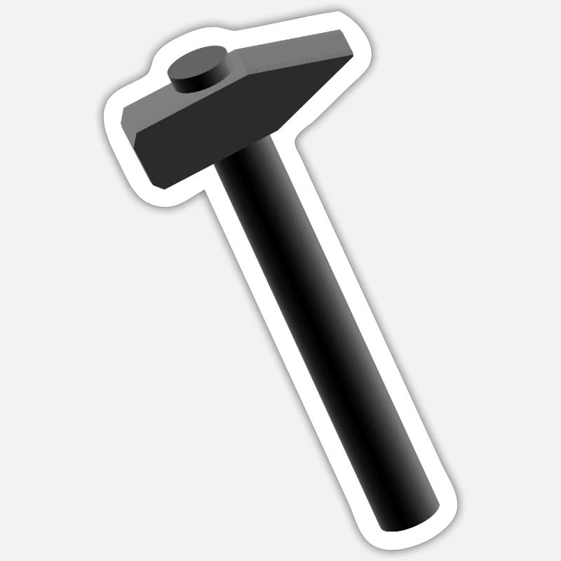 Hammer - Sticker size S (10 x 10 cm) - white matte