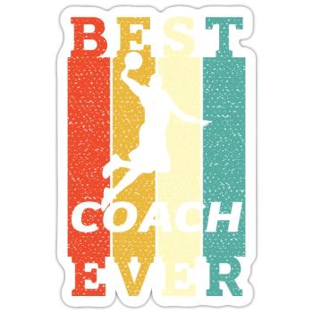Bester Basketball-Trainer aller Zeiten - Sticker Größe S (10 x 10 cm) - Mattweiß - Vorne