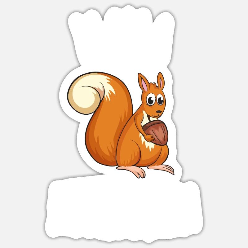 Wald Tier Mama Nuss Muttertag Eichhörnchen - Sticker Größe S (10 x 10 cm) - Mattweiß