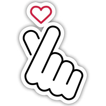 Love - hand signals with heart - Sticker size S (10 x 10 cm) - white matte - Front
