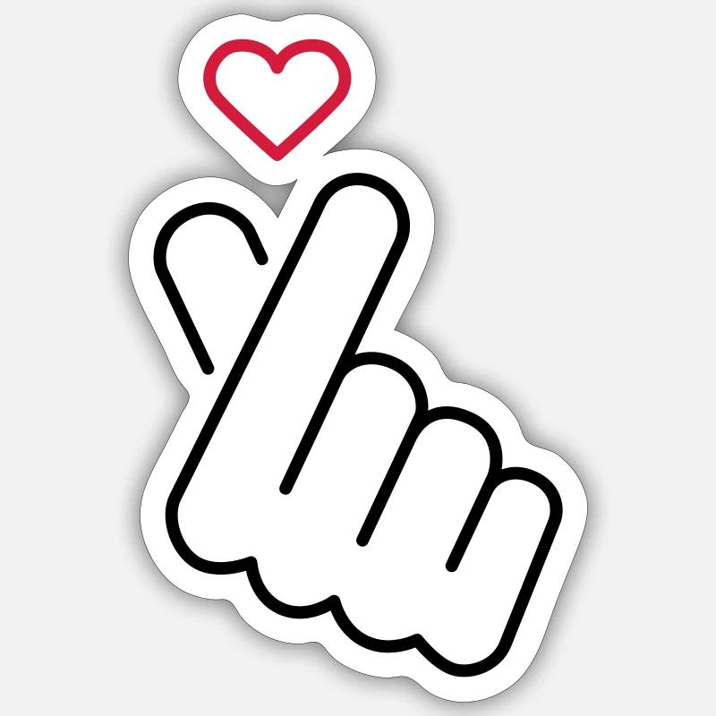 Liebe - Handzeichen mit Herz Sticker Größe S (10 x 10 cm)