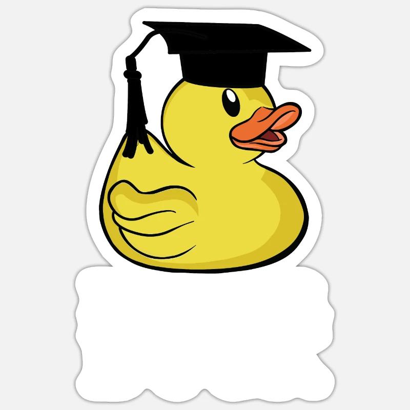 Master Duck Student Masterabschluss Spruch - Sticker Größe S (10 x 10 cm) - Mattweiß