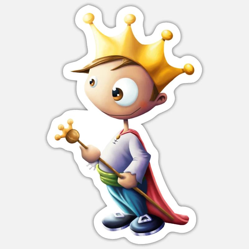 Roi - Sticker taille S (10 x 10 cm) - blanc mat