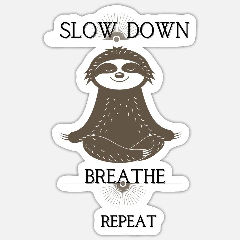 SLOW DOWN REPEAT - Sticker Größe S (10 x 10 cm) - Mattweiß