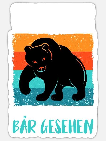 Bär Bären Raubtier - Sticker Größe S (10 x 10 cm) - Mattweiß