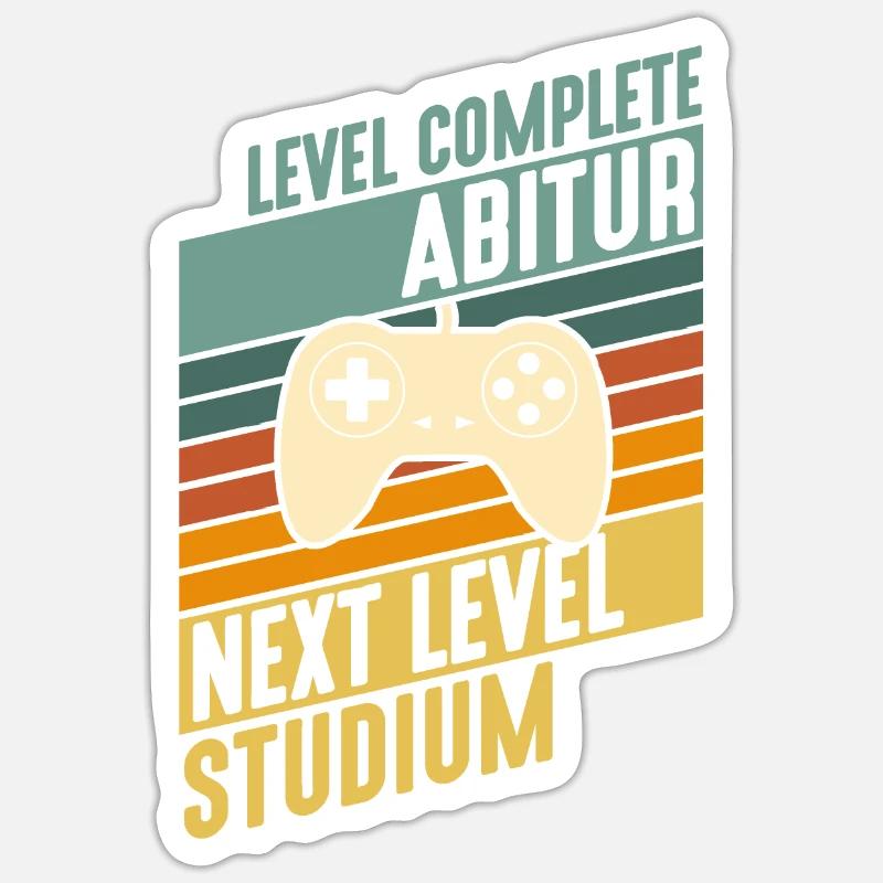 Level komplett Abitur nächstes Level Studium Sticker Größe S (10 x 10 cm)