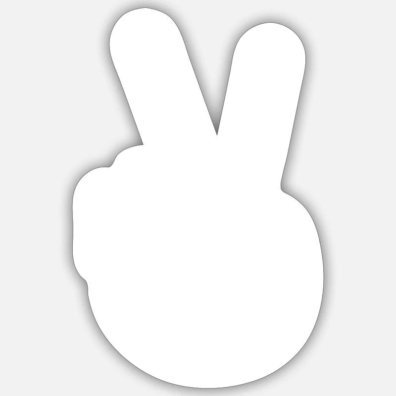 Hand Peace - Sticker Größe S (10 x 10 cm) - Mattweiß